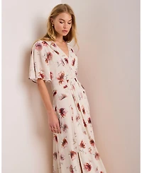 Mint Velvet Women's Soft Bloom Button-Front Midi Dress