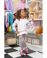 Florence Eiseman Toddler Girls (2T-4T) Knit Tunic Set with Flowers.