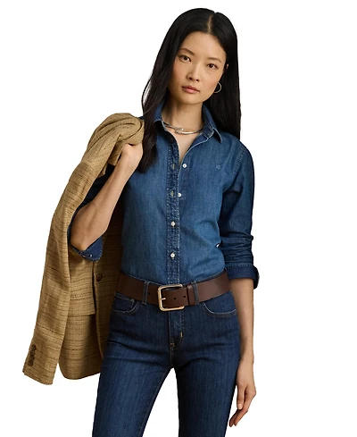 Lauren Ralph Women's Straight-Fit Denim Shirt