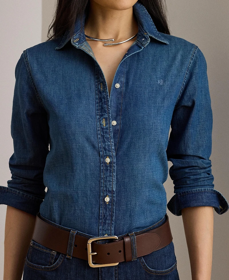 Lauren Ralph Women's Straight-Fit Denim Shirt