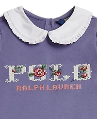 Polo Ralph Lauren Girls' 2T-6X Logo Fleece Sweatshirt and Pants, 2-Piece Set