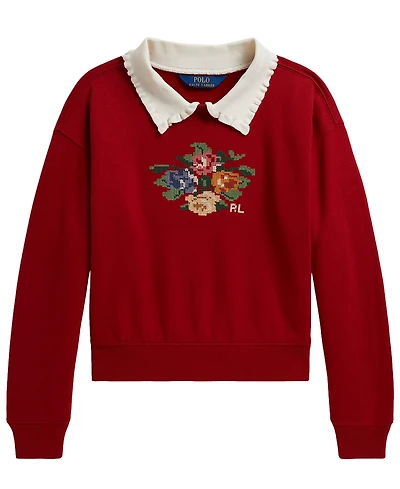 Polo Ralph Lauren Girls' 7-16 Collared Fleece Sweatshirt