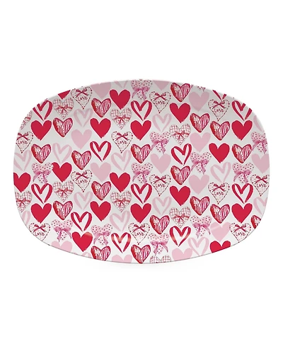 Mariposa Scattered Hearts Aluminum Serving Platter