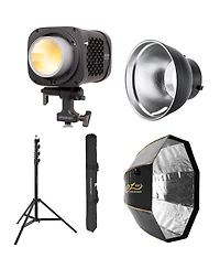 amaran Halo 600x Bi-Color Cob Led Light Bundle with Standard 7" Reflector, Octa Quick Xl Softbox, and Light Stand