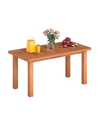 Mecale 35.5 in Solid Wood Patio Coffee Table with Slatted Top