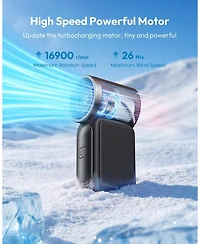 Gaiatop Portable Handheld Mini Fan, 6 Speeds 16900 Rpm High Velocity Personal Fan with Led Display, Usb Rechargeable