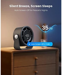 Gaiatop Small Desk Fan Rechargeable, Quiet Personal Table Fan, Touch Control Display, 360degree(s) Tilt, 5-Speed Strong Wind, 4000mAh Battery