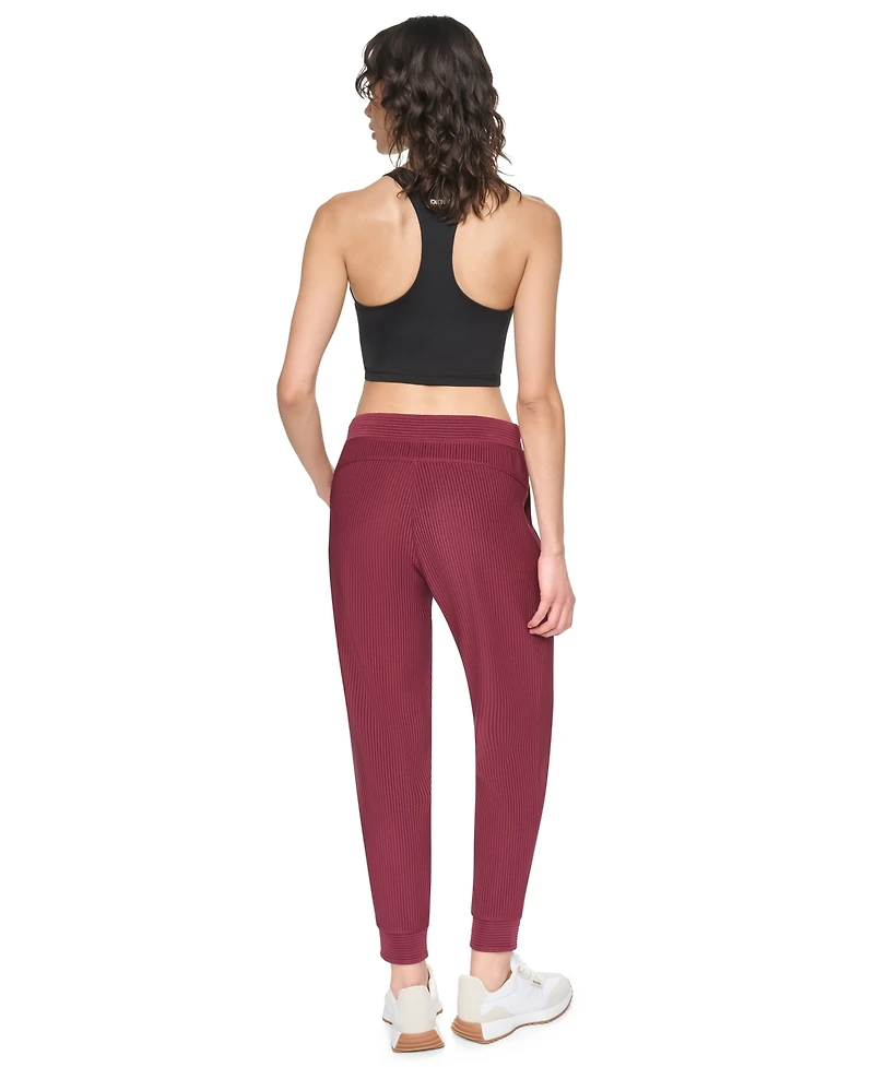 Dkny Women's Tech Ottoman Cuffed High Rise Joggers