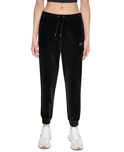 Dkny Sport Women's Mid-Rise Varsity Rhinestone Logo Jogger