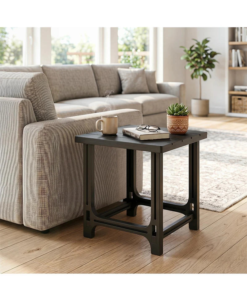 Mecale Set of 2 18.5 Slatted Adirondack Side Tables, Each Holds 315 lbs