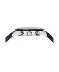 Porsamo Bleu Men's Logan Chronograph Silicone Strap Silver Tone Watch 44 mm