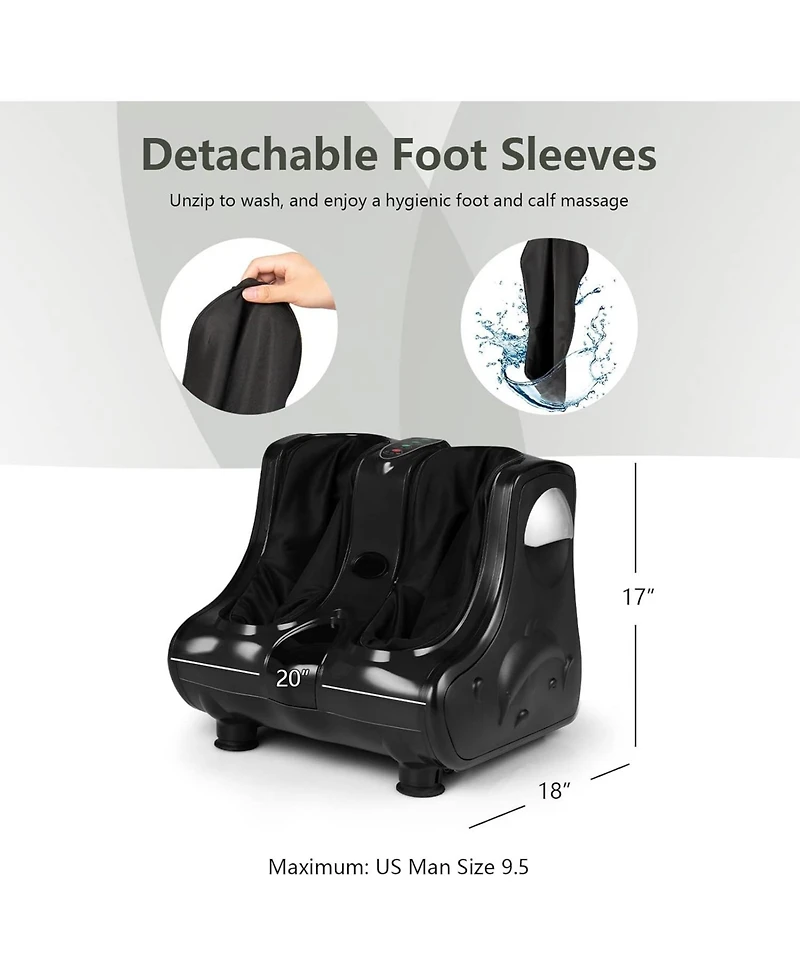 Ecooso Foot and Calf Massager with Heat Vibration Deep Kneading and Shiatsu