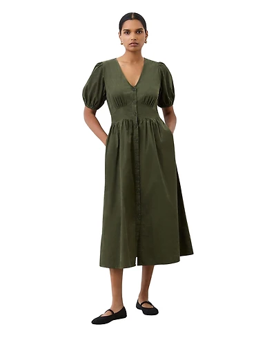 Finery London Women's Arlow Short Sleeve Corduroy Midi Dress