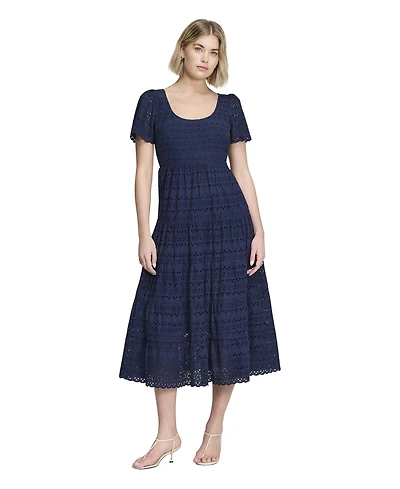 Finery London Women's Jemma Cotton Broderie Tiered Midi Dress