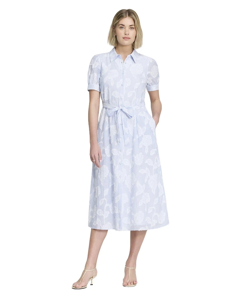 Finery London Women's Mariah Tie Waist Midi Shirt Dress
