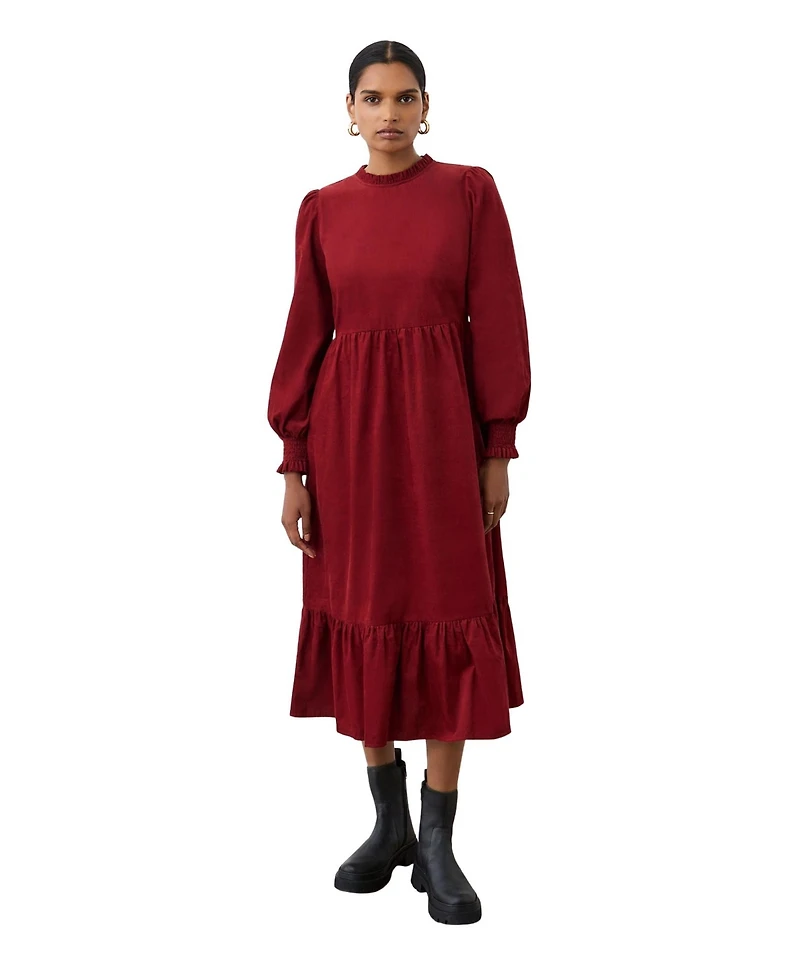 Finery London Women's Esme Long Sleeve Corduroy Midi Dress