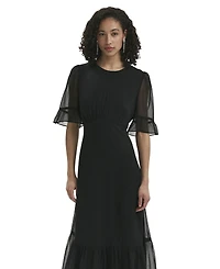 Finery London Women's Jennifer Short Sleeve Chiffon Midi Dress