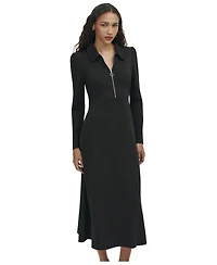 Finery London Women's Elvira Ponte Zip Front Midi Dress