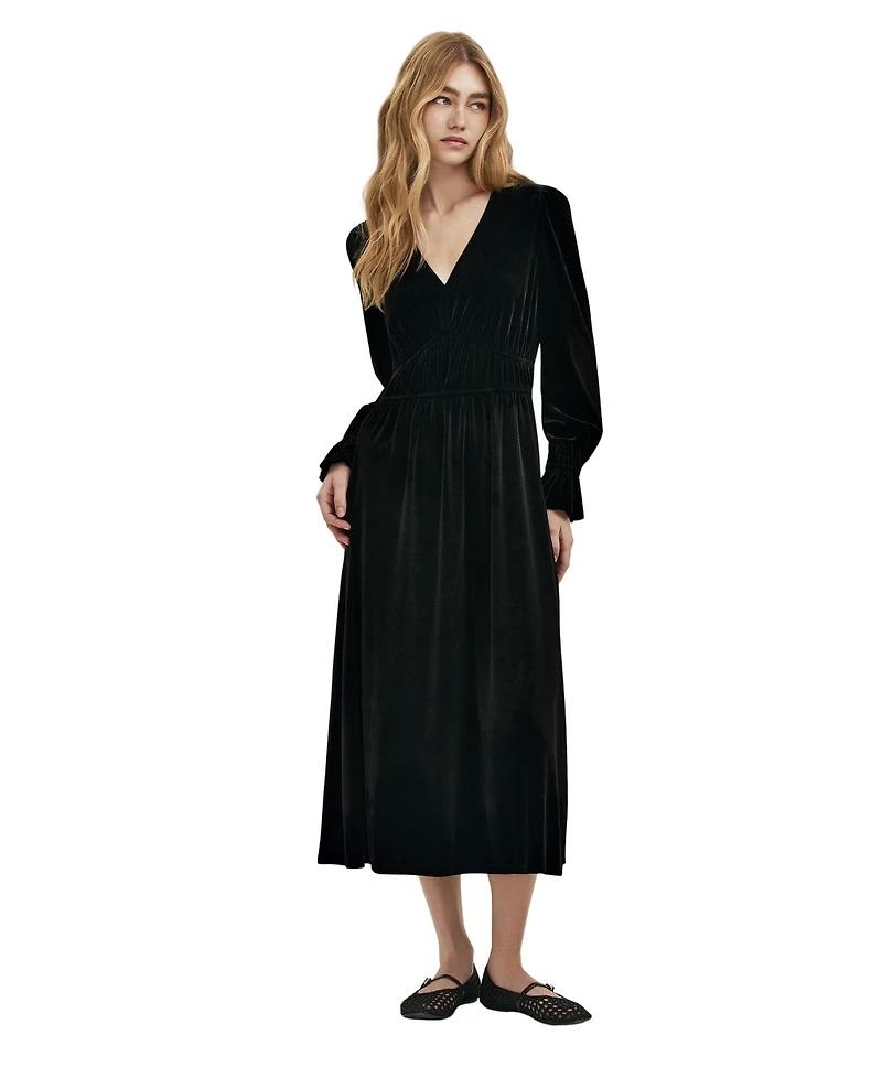 Finery London Women's Laila Velvet V-Neck Midi Dress