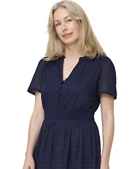 Finery London Women's Juniper Short Sleeve Cotton Midi Dress