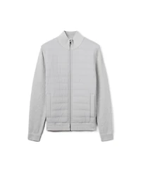 Reiss Men's Trainer Hybrid Quilt and Knit Funnel-Neck Jacket