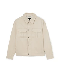 Reiss Men's Americas Lyocell-Cotton Twill Regular-Fit Bomber Jacket
