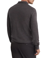 Reiss Men's Trafford Long-Sleeve Slim-Fit Merino Wool Polo Shirt