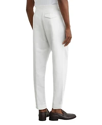 Reiss Men's Com Pleated Linen-Blend Tapered Trousers Pants
