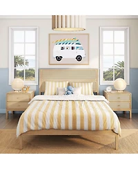 Max & Lily Elio/Rattan Queen Single Bed