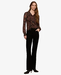Sanctuary Women's Fitted Mesh Button Down Top