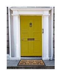 Kate Aurora Key West Welcome Daisies Coir Bristled Outdoor All Season Welcome Mat With Rubber Trim - 18"x30"