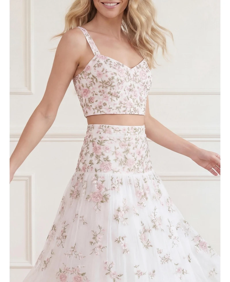 Needle & Thread Women's Eden Rose Floral-Print High-Waisted Maxi Skirt