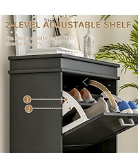 Homcom Shoe Cabinet with Flip Drawers for Pairs of Shoes