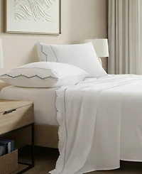 Harbor House Brielle Scalloped Edge 300-Thread Count Cotton 5-Piece Sheet Set, Split King