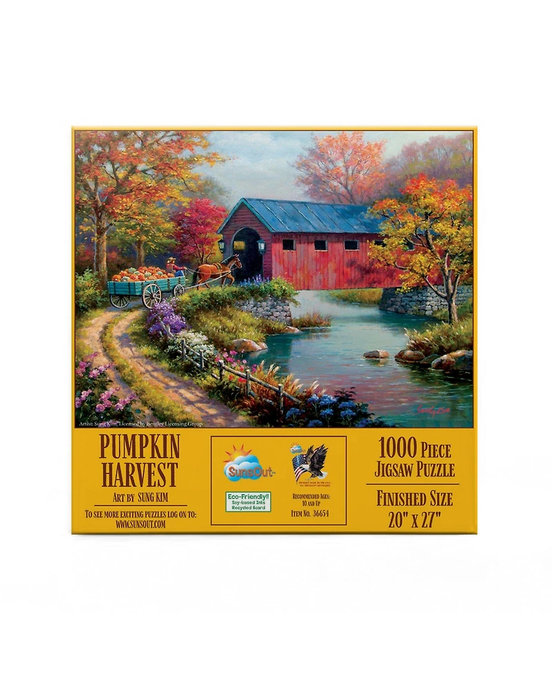 SunsOut Pumpkin Harvest Halloween 1000-Piece Jigsaw Puzzle, Ages 15+