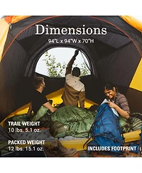 Coleman PEAK1 4-Person Premium Waterproof Backpacking Tent with Rainfly and Footprint