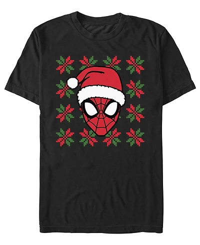 Fifth Sun Men's Festive Spider Man Holiday Graphic Crew Neck Cotton T-Shirt
