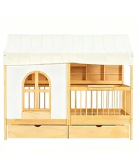 Streamdale Furniture Twin Size House Bed with 2 Large Drawers