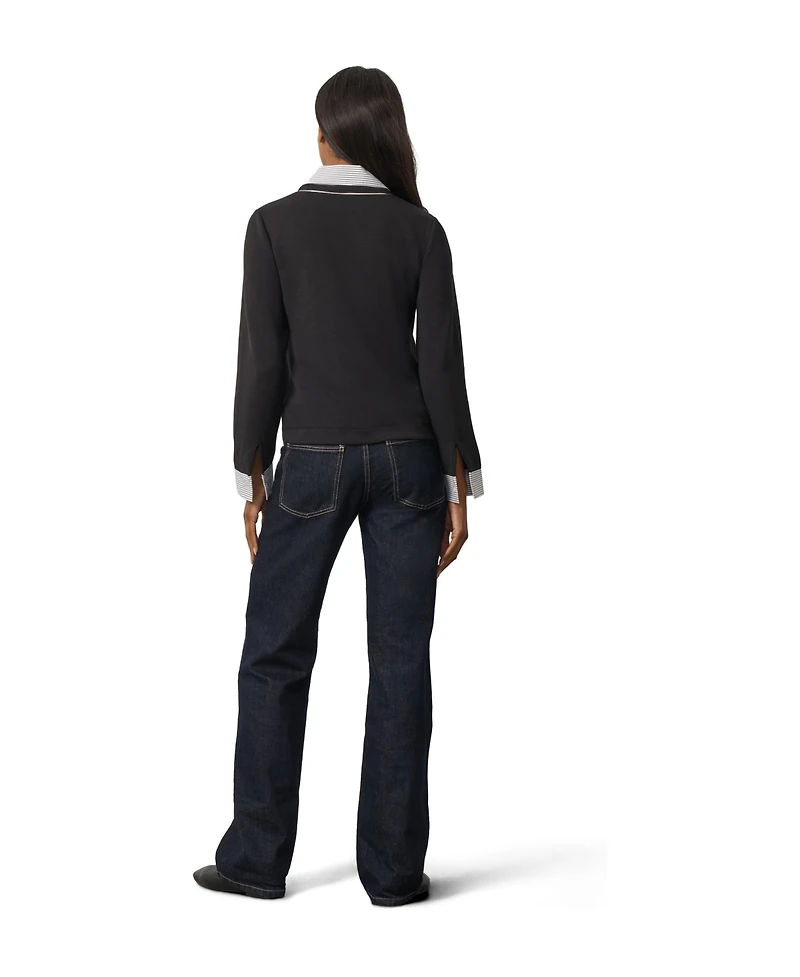 Cable & Gauge Women's Long-Sleeve Layered V-Neck Top
