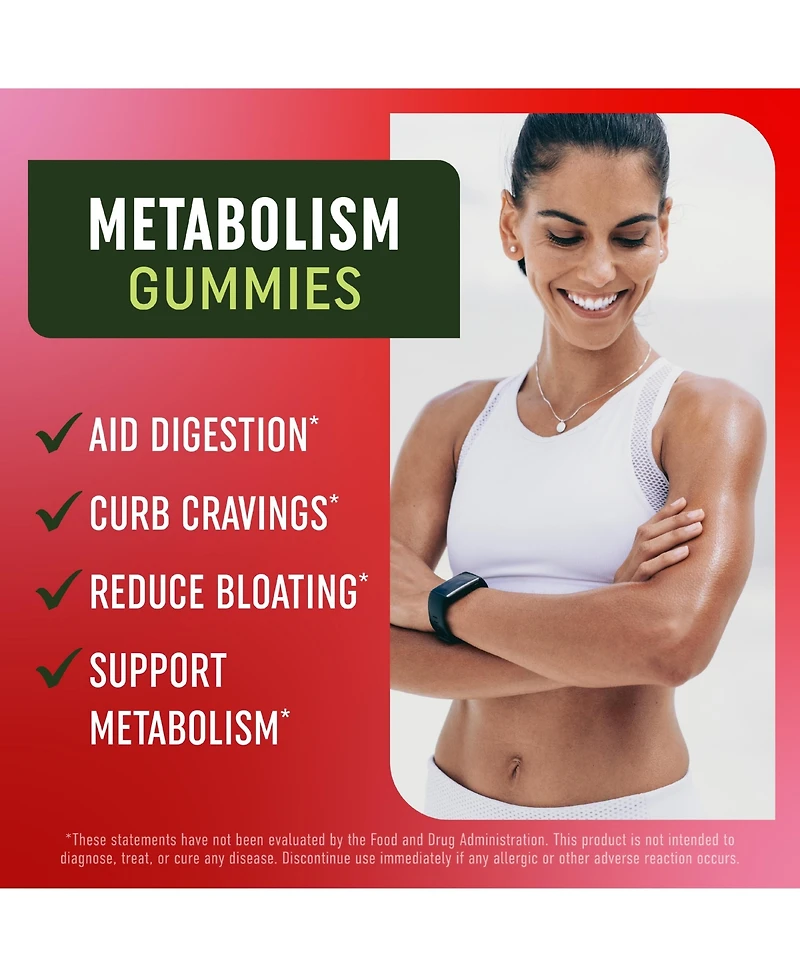 Mav Nutrition Metabolism Gummies with Apple Cider Vinegar, B Vitamins and Folate, Apple Flavor, 60 Count