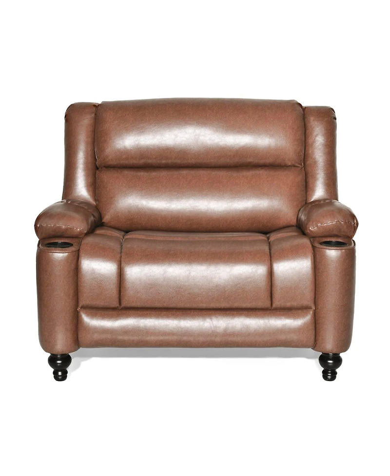Streamdale Furniture Faux Leather Manual Recliner with Cup Holders