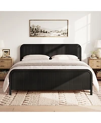 Streamdale Furniture King Wood Platform Bed Frame with Headboard- Easy Assembly