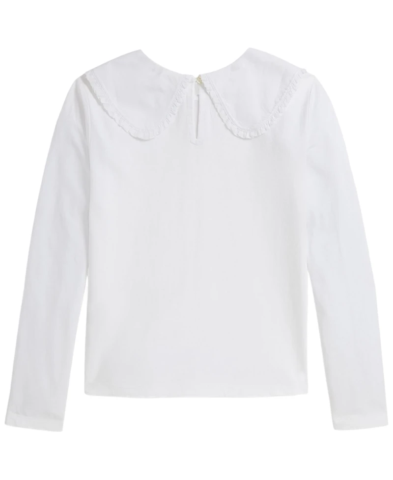 Polo Ralph Lauren Girls' 7-16 Ruffled Cotton Jersey T-Shirt