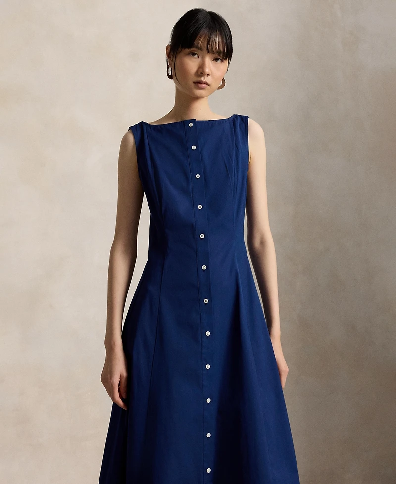 Polo Ralph Lauren Women's Fit-and-Flare Boat Neck Midi Dress