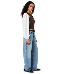 French Connection Women's Shirting Combo Long-Sleeve Top