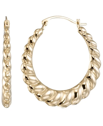 Macy's High Polished Croissant Hoop Earrings in 10k Yellow Gold