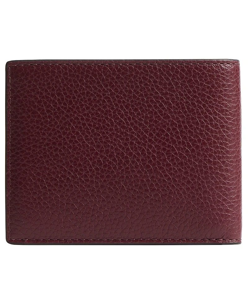 Slim Billfold Wallet in Pebbled Leather with Sculpted C Hardware Branding