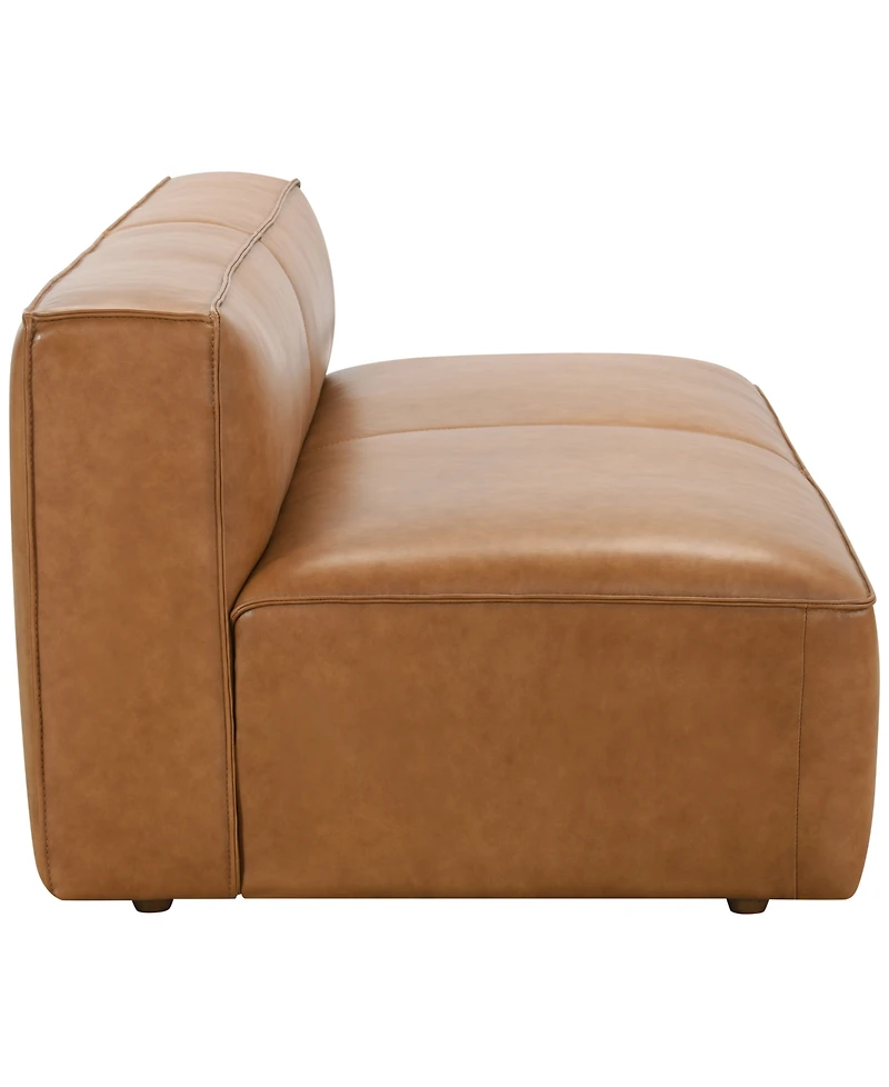 Moxley 63" Genuine Leather Deep Seating Armless Sofa, Macy's Exclusive