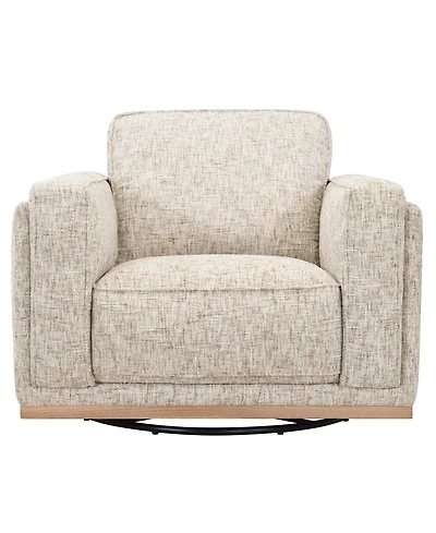 Baymont 42" Top-Grain Leather Swivel Chair, Macy's Exclusive