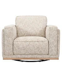 Baymont 42" Top-Grain Leather Swivel Chair, Macy's Exclusive